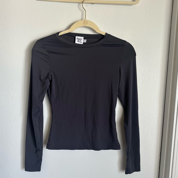 Princess Polly Tops - Nylon long sleeve grey top from Princess Polly